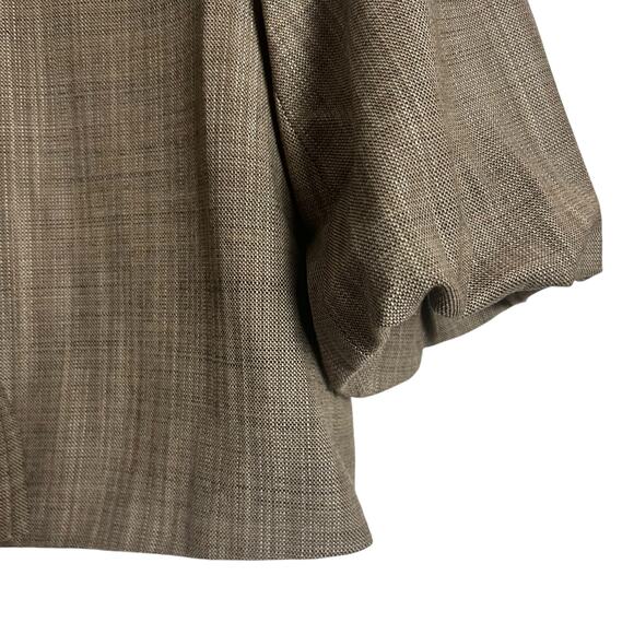 Banana Republic Brown Wool Blend 3/4 Sleeve Cropped Two Button Jacket Size 0 - Picture 3 of 10